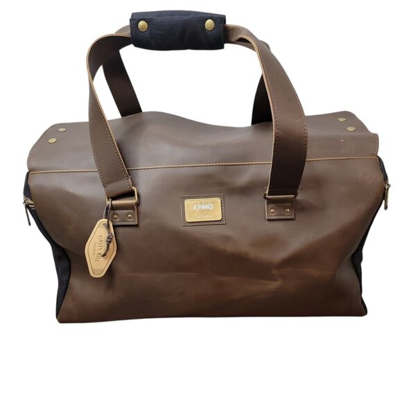 Origaudio Leather-Look Duffel Bag – Weekender/Carry-On with Shoulder Strap | NWT - Picture 2 of 10